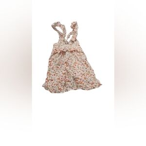 Asos Women's Ruffle Strap Tiered Orange White Floral Mini Dress Sz 4 US